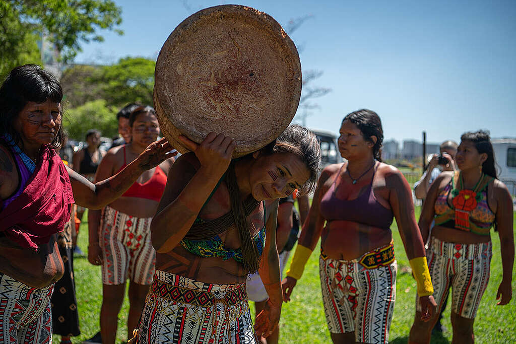 III March of Indigenous Women, in Brasilia, Brazil. © Edgar Kanaykõ / Greenpeace