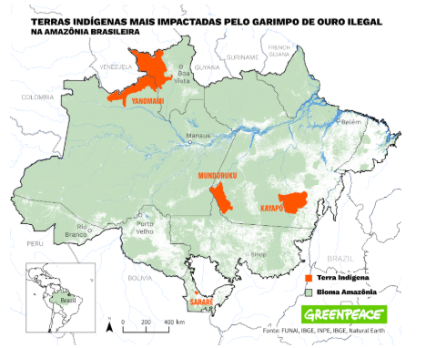 Garimpo destruiu área equivalente a 6 mil campos de futebol na Amazônia; Greenpeace cobra auditoria da Agência Nacional de Mineração