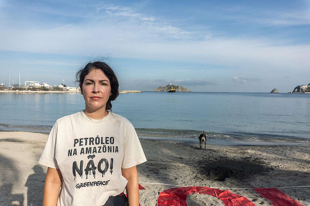 Intervention during Conference on Energy Transition in Santa Marta Beach, Colombia. © Camilo Noriega / Greenpeace