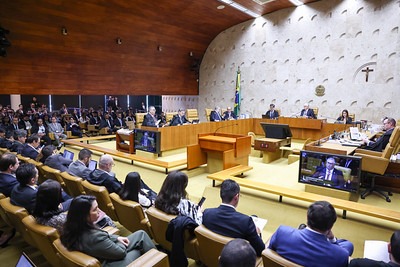 image Sessão do Plenário do STF durante o julgamento sobre a Moratória da Soja