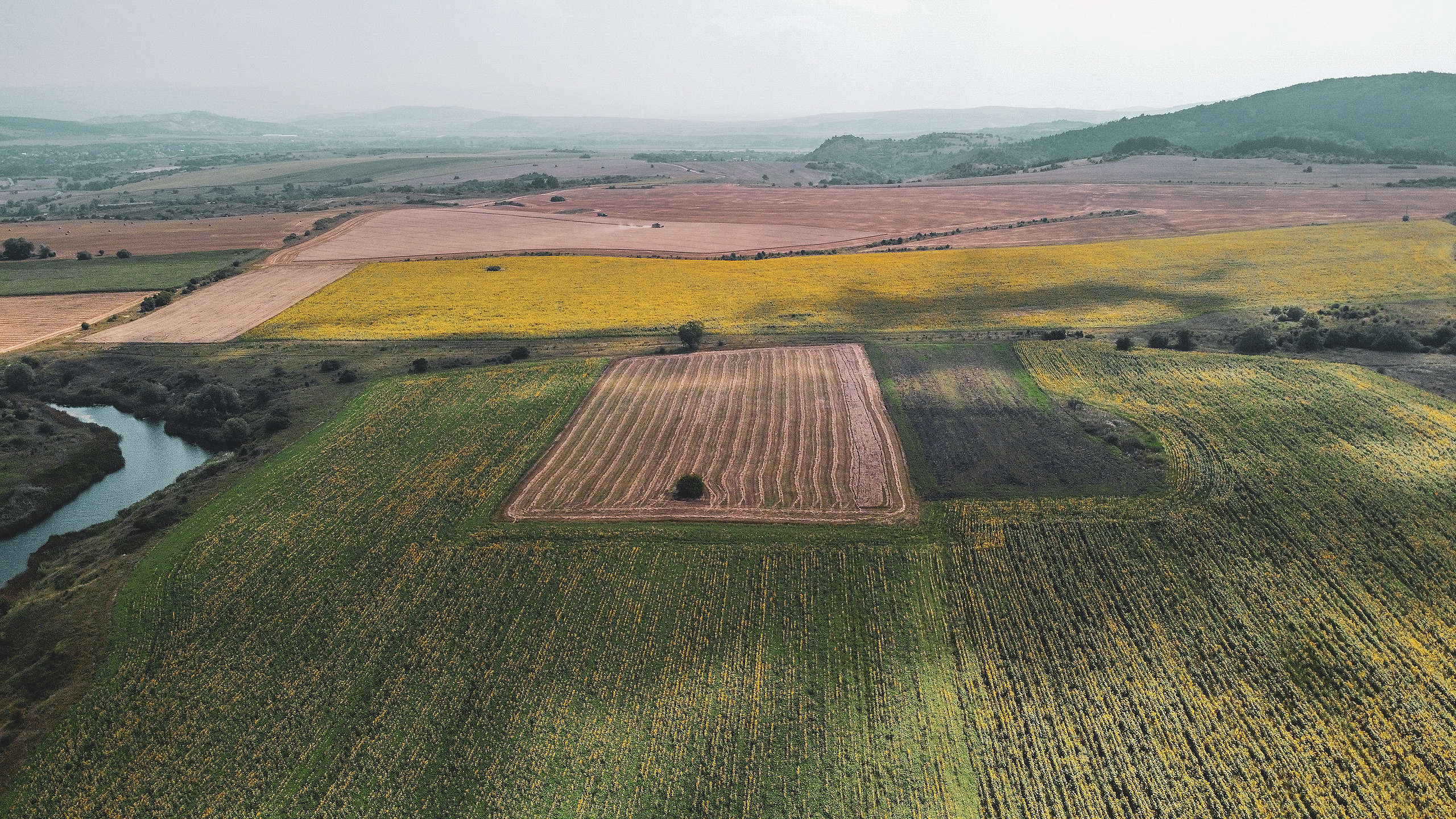 Изглед от въздуха към селски район в община Сливница, август 2020 Изглед от въздуха към селски район в община Сливница, август 2020