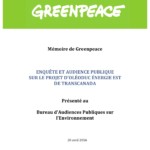 Mémoire Enquête et audience publique sur le projet d’oléoduc Énergie Est de Transcanada