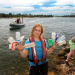 Greenpeace volunteers head from Sydney's Botany Bay up the Cooks River to pick up rubbish. The initiative is driven by the Sydney Greenpeace Local Group and takes place on the first Sunday of each month at various locations around Sydney. Most of the rubbish collected consisted of plastic bags, plastic beverage containers and other plastics.