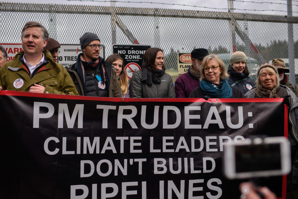 Land Defenders Protest at Kinder Morgan Tank Farm in British Columbia