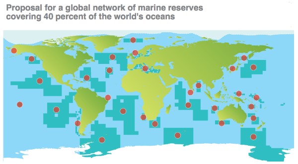Proposal for a global network of marine reserves - click to view interactive map