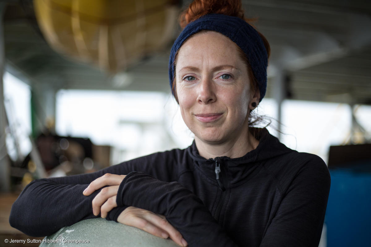 Portrait de Victoria bénévole au Canada à bord de l'Esperanza en mer Méditerranée