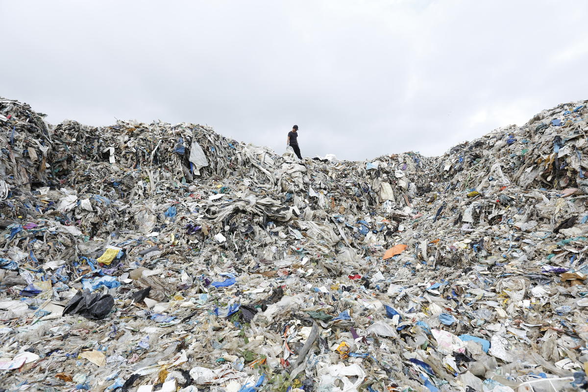 UK Plastic Waste near Wespack Recycling Factory, Malaysia.