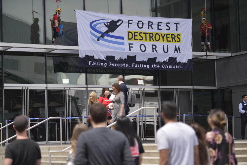 Greenpeace protest disrupts meeting of CEOs linked to deforestation and climate change