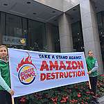 Message de Greenpeace aux propriétaires de Burger King:  Ne faites pas brûler les flammes dans l’Amazone