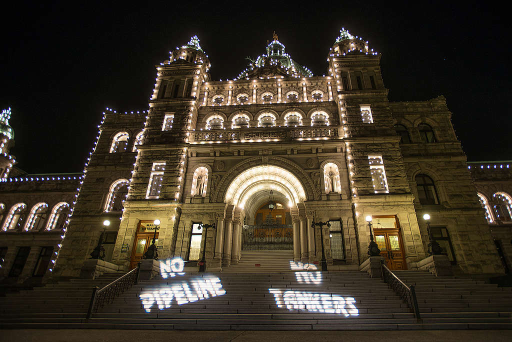 "Defend our Coast" Action in Canada. © Greenpeace / Keri Coles