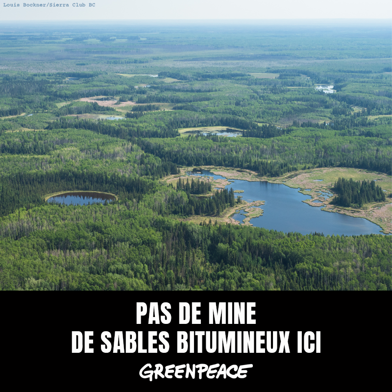 Pas de mine de sables bitumineux ici