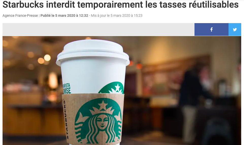 Starbucks abandonne ses gobelets jetables pour la cause écologique