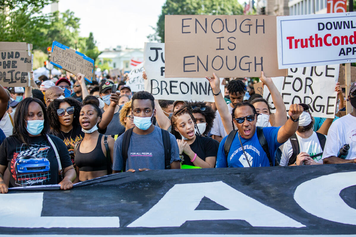 Black Lives Matter Protest in Washington DC. © Tim Aubry / Greenpeace