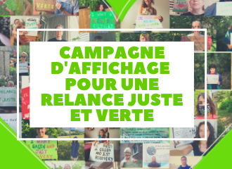 campagne d'affichage pour une relance juste et verte