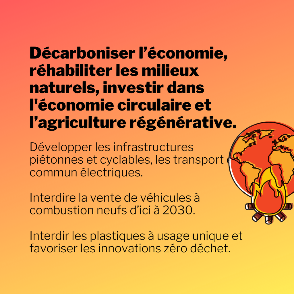 Mesures environnementales et climatiques relance juste et verte