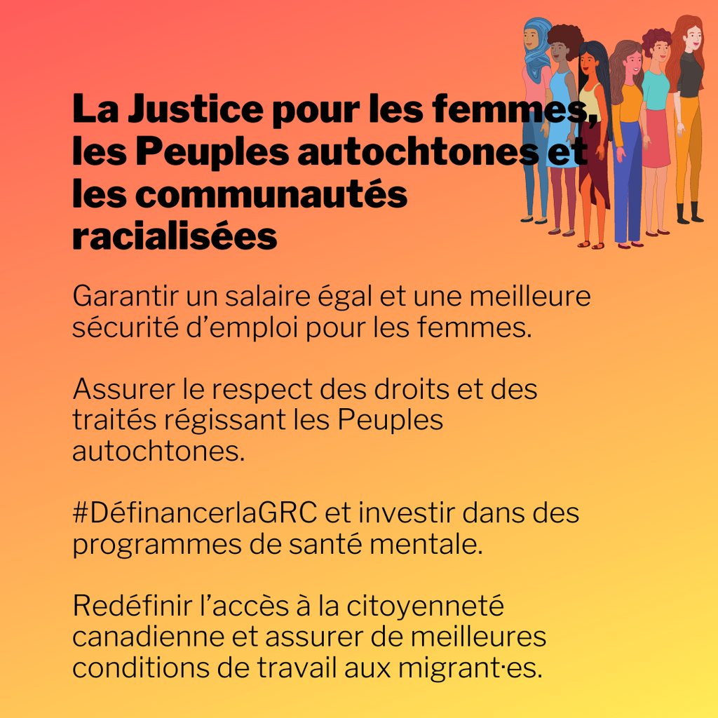 Justice climatique pour les femmes, les peuples autochones et les communautés racialisées relance juste et verte