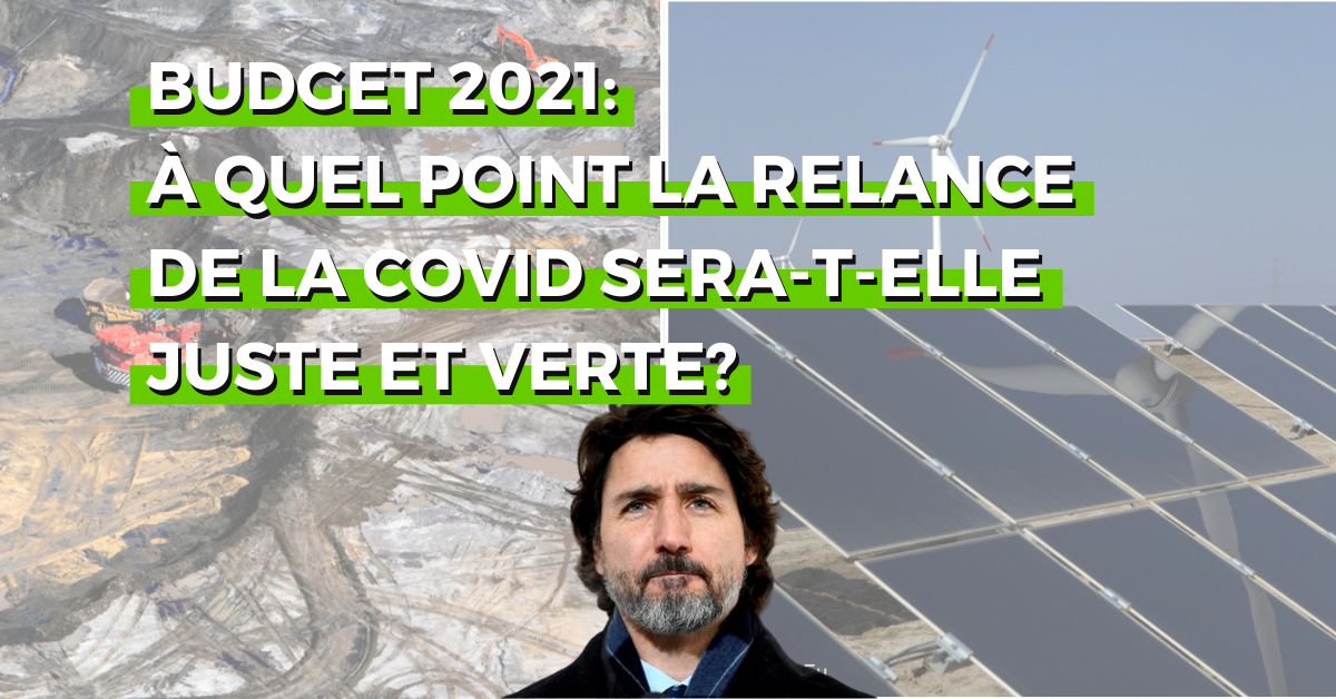 Analyse du budget fédéral 2021: à quel point la relance de la COVID sera-t-elle juste et verte?