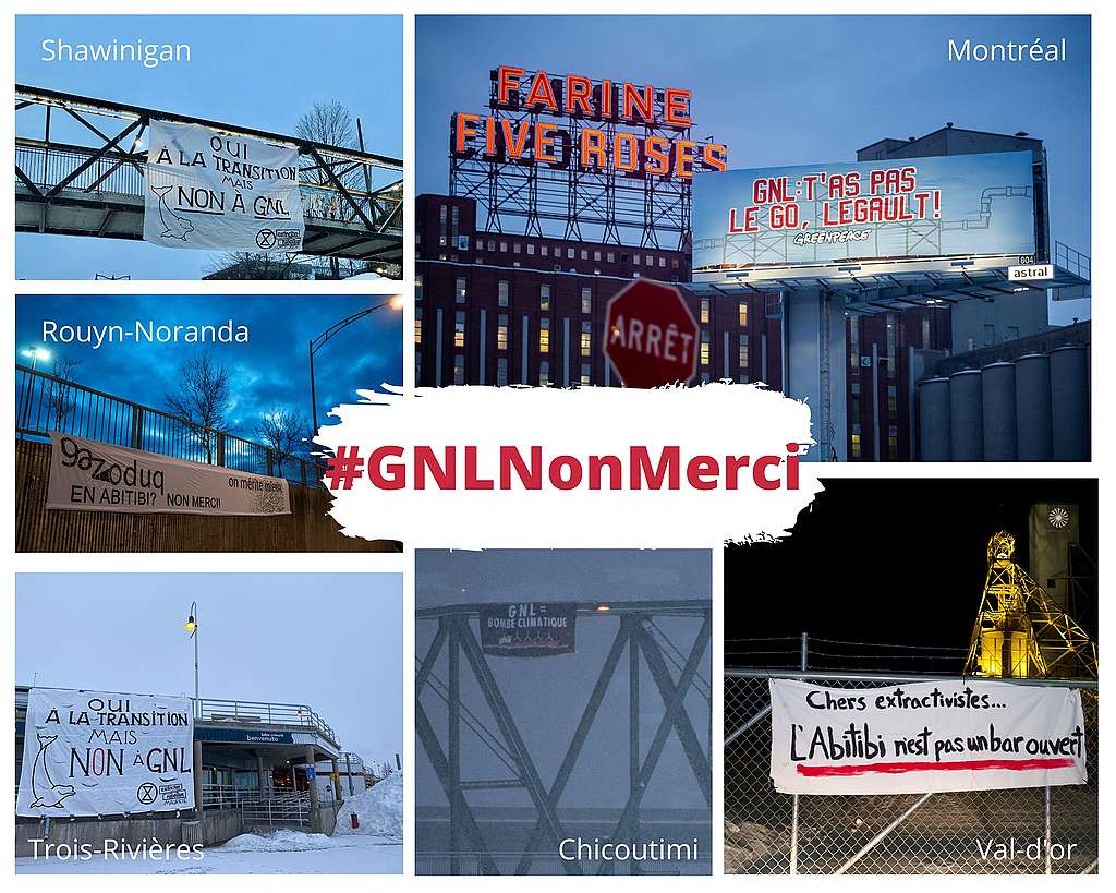 Banner actions against GNL across the province