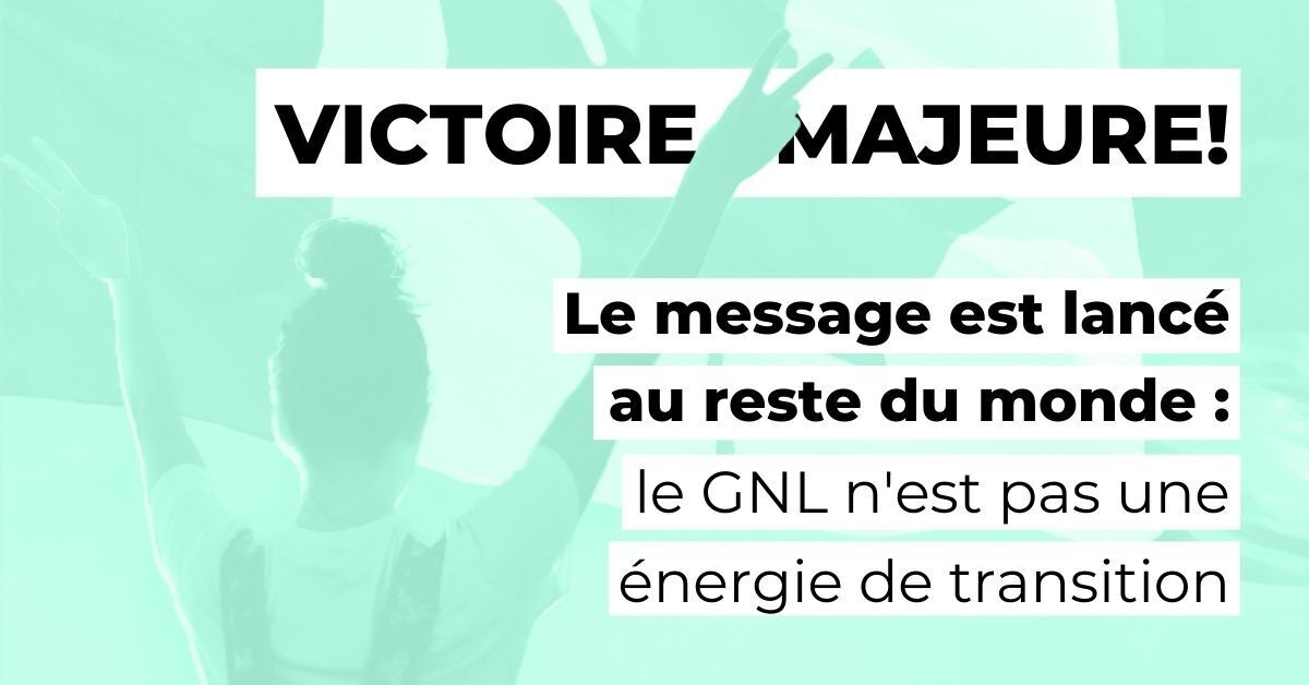 REACTION to GNL-Quebec rejection:  GAS IS NOT A TRANSITION FUEL