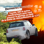 <strong>Rapport: Les ventes d’automobiles de plusieurs constructeurs dont Toyota et General Motors vont pousser la planète au-delà de la limite de réchauffement de 1,5°C</strong>