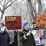<strong>Indigenous land defenders, climate allies bring shareholder showdown to RBC’s AGM</strong>
