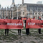 350.org, Friends of the Earth Scotland, Parents For Future, Tipping Point UK, Uplift and Greenpeace UK deliver a letter to Downing Street signed by over 130,000 people demanding the UK government #StopRosebank - the biggest oil field in the North Sea. The gas field would create as much CO2 as 28 lowest-income countries combined do in a year - that’s 700 million people.