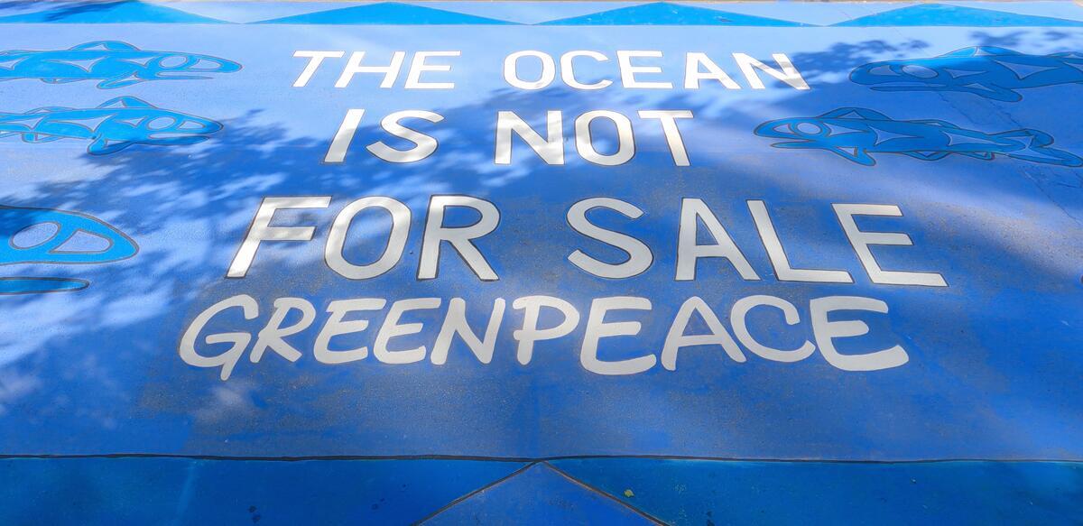 Greenpeace Canada organizes a collective ground mural in support of deep sea mining moratorium