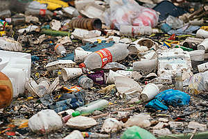 Plastic and Other Rubbish in the Pasig River, Philippines.