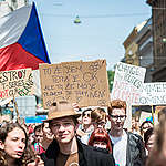 Fridays for Future Student Demonstration in Prague. © Petr Zewlakk Vrabec / Greenpeace