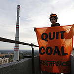 Chvaletice Power Plant Occupation in Czech Republic. © Will Rose / Greenpeace