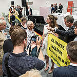 Protest at ČEZ AGM in Prague. © Petr Zewlakk Vrabec / Greenpeace