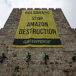 Protest against President Bolsonaro in Jerusalem. © Greenpeace
