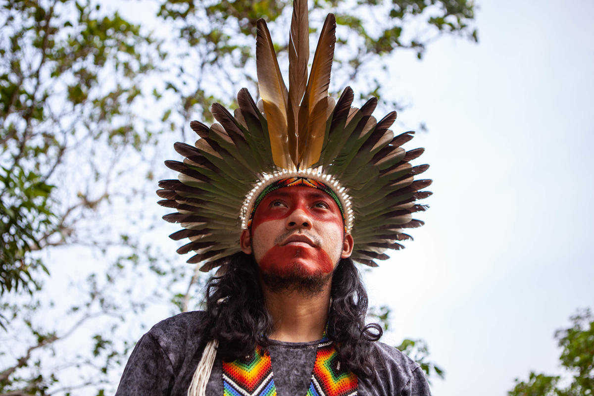 Chief Mapu of Huni Kuin Tribe in Brazil. © Denisa Šterbová / Greenpeace