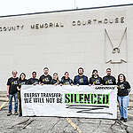 Some of the Greenpeace team hold up a banner outside the Morton County Memorial Courthouse in Mandan, North Dakota March 16, 2025.

Ten years after the world watched the Indigenous-led protests at the Dakota Access Pipeline unfold, representatives from Greenpeace International (GPI) and two Greenpeace entities in the United States  fight a meritless lawsuit brought by Energy Transfer in the Morton County Memorial Courthouse in Mandan, North Dakota.

The US-based fossil fuel pipeline company behind the Dakota Access Pipeline is seeking US$300 million in damages in one of the world’s most brazen examples of a Strategic Lawsuit Against Public Participation (SLAPP). ET’s lawsuit attempts to rewrite the history of the Indigenous-led protest at Standing Rock and could have a chilling impact on free speech in the US and beyond. Since 2017, GPI and Greenpeace organizations in the US have been defending against ET’s lawsuits, which ridiculously claim the protests were orchestrated by Greenpeace.

The trial is currently open to the public in the North Dakota courthouse. Multiple attempts by media and watchdog groups to petition the court for greater transparency and accessibility to the trial proceedings have been denied. The Greenpeace parties’ request for public livestreaming was denied, and a request for expanded media cover by a number of outlets and journalists was also denied.