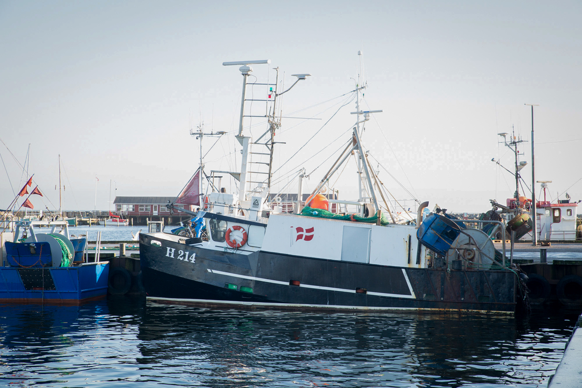 Vessel H214 at Gilleleje Harbor in Denmark.