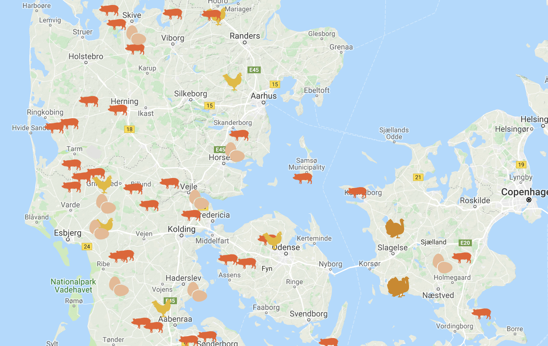 Se om du bor tæt på landets største ammoniakforurenere