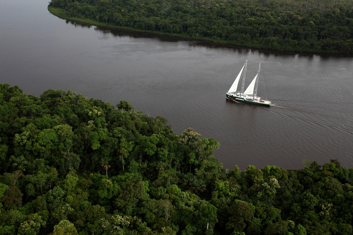 Rainbow Warrior in the Amazon. © Rodrigo Baléia