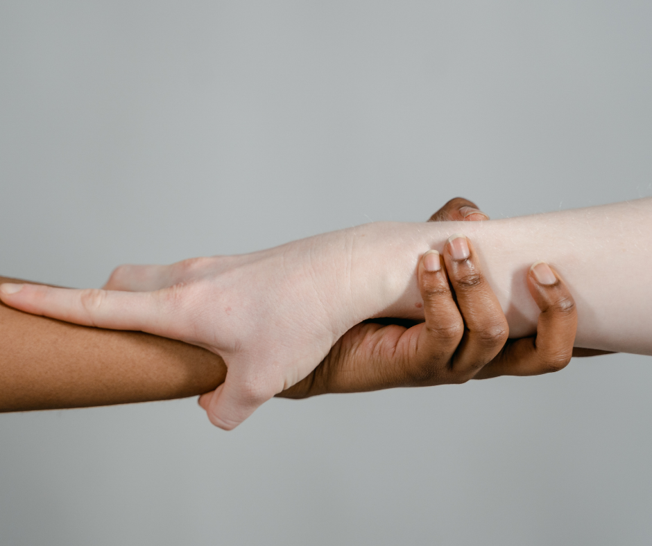 two hands holding together two hands holding together