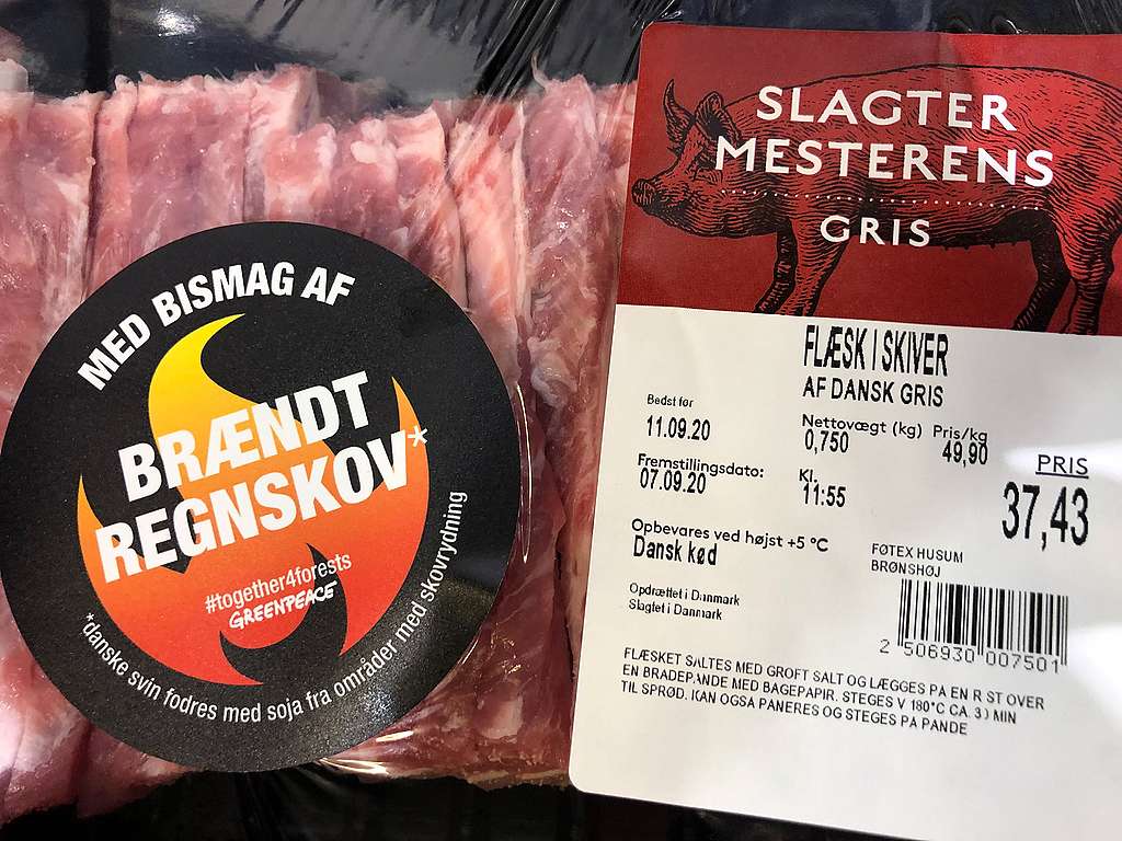 Svinekød i supermarked