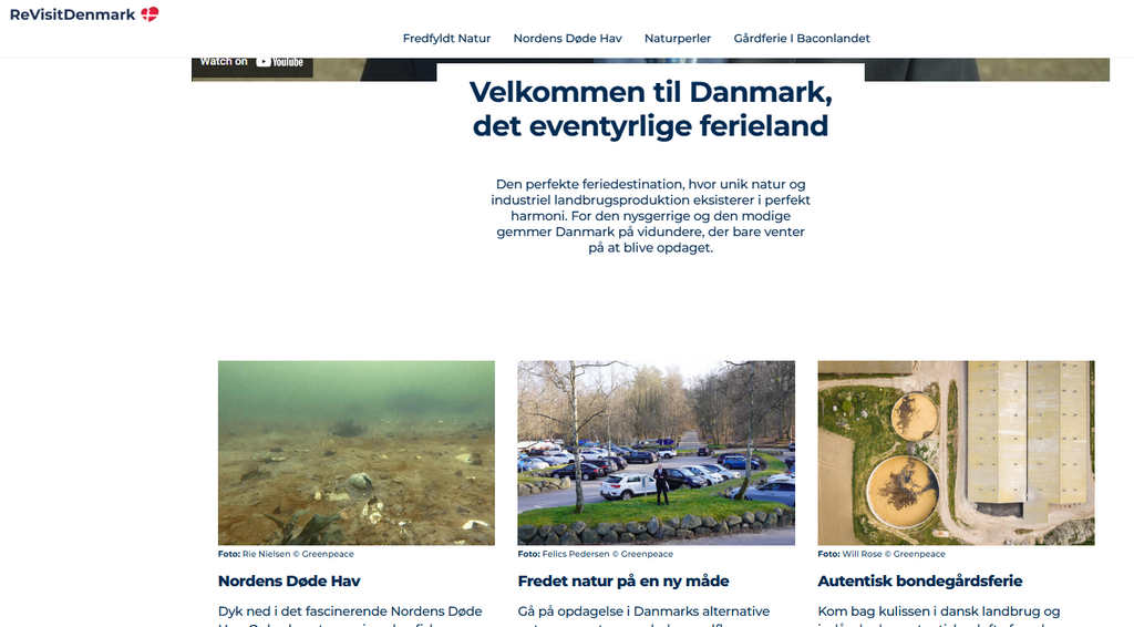 Greenpeace-kampagnen ReVisitDenmark inviterer med humor til at opleve dansk industrilandbrug og natur, der går hånd i hånd.