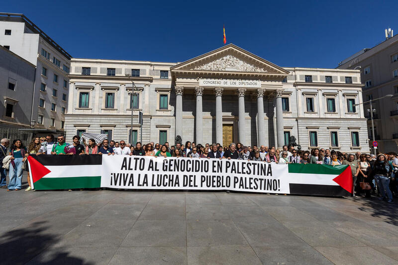 Greenpeace-protest for Gaza i Madrid