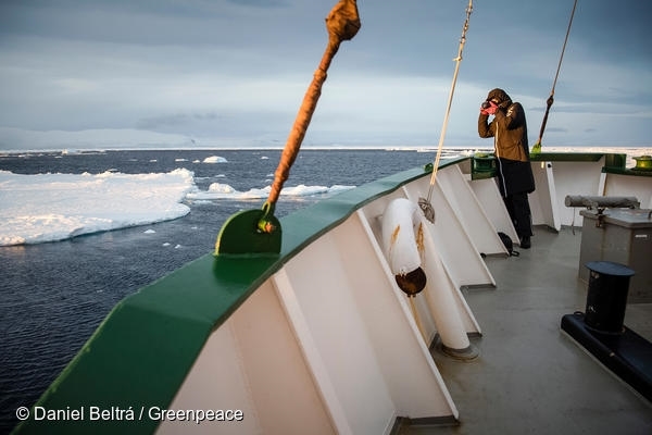 Wang Yuheng on board the Arctic Sunrise