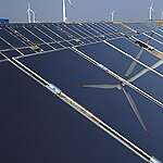 Dafeng Power Station is China’s largest solar photovoltaic-wind hybrid power station, with 220MW of grid-connected capacity, of which 20 MW is solar PV. Located in Yancheng, Jiangsu province, it came into operation on December 31, 2010 and has 1,100 annual utilization hours.  
Every year it can generate 23 million KW-h of electricity, allowing it to save 7,000 tons of coal and 18,600 tons of carbon dioxide emissions.