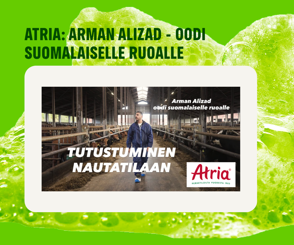 Atrian mainoskampanja "Arman Alizad - Oodi suomalaiselle ruoalle" on ehdolla Greenpeacen Vuoden Huiputus -kilpailussa.