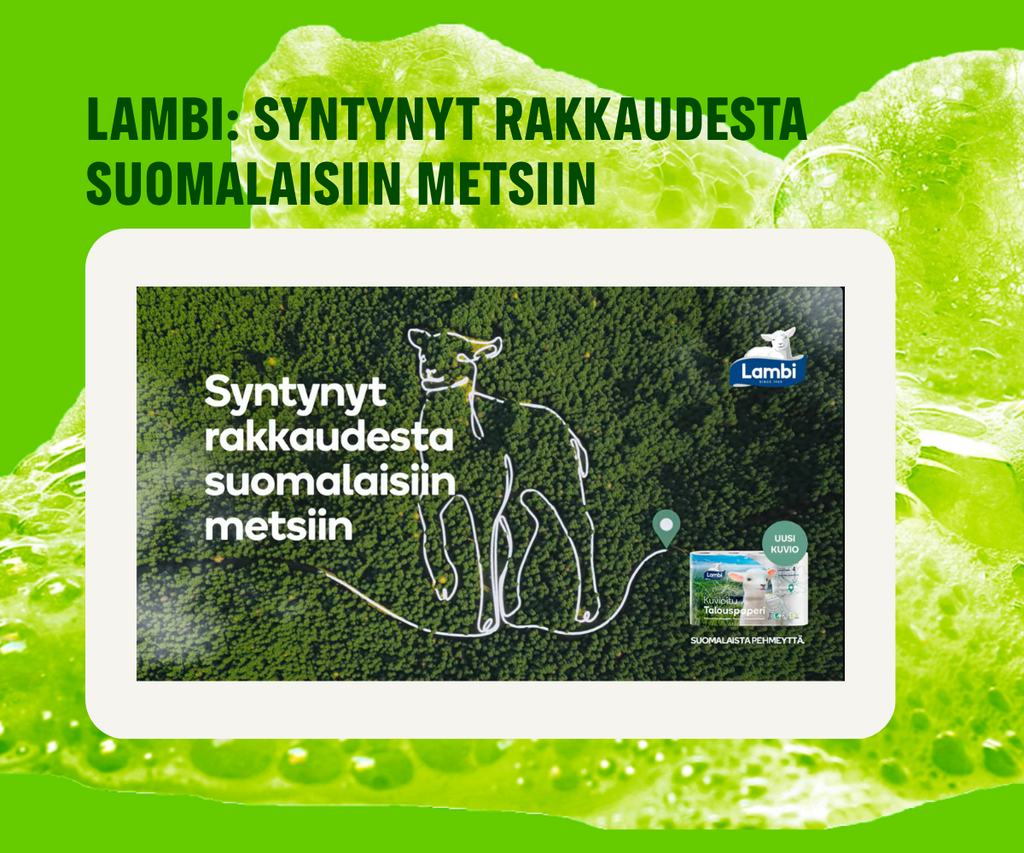 Lambin kampanja "Syntynyt rakkaudesta suomalaisiin metsiin" on ehdolla Greenpeacen Vuoden Huiputus -kilpailussa.