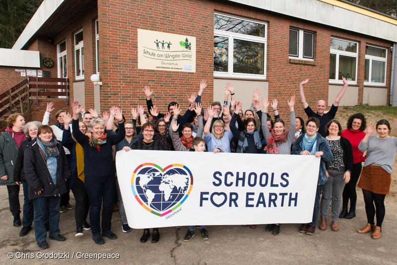 "Des écoles pour la Terre" à l'école primaire de Wingster Wald, à Wingst "Des écoles pour la Terre" à la Grundschule am Wingster Wald, à Wingst.