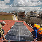 Solar System Installation in Larissa, Greece. © Constantinos Stathias