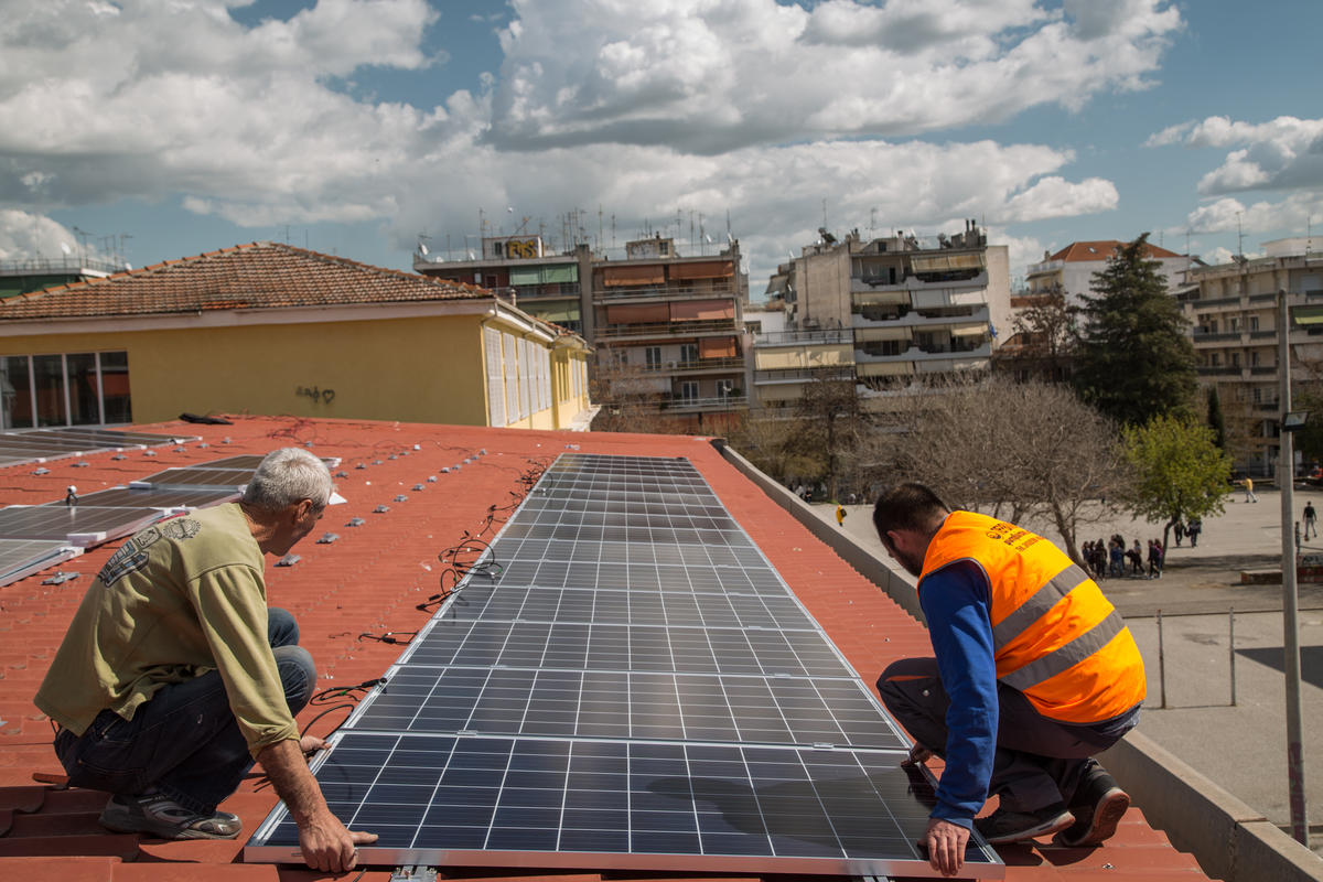 Solar System Installation in Larissa, Greece. © Constantinos Stathias