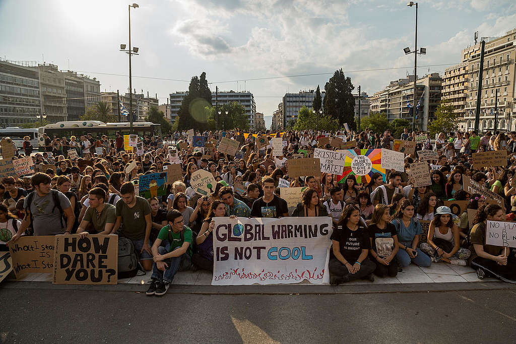 Global Climate Strike in Athens, Greece. © Constantinos Stathias / Greenpeace