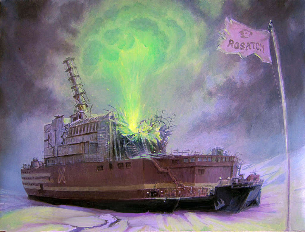 Floating Chernobyl Illustration. © Denis Lopatin / Greenpeace Floating Chernobyl Illustration. © Denis Lopatin / Greenpeace